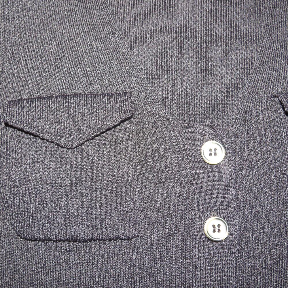 Zara Black Ribbed Knit Button Front Midi Pocket Dress - Picture 9 of 12